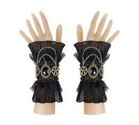 HDGSAFD 1 Par De Pulseras De Cadena De Gemas, Pulseras De Moda Retro, Escritura Gótica De Mujeres, Guantes Retro Negros, Mangas Victoria Punk.