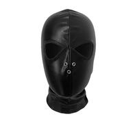 HDGSAFD 1 Pieza De Cubierta De Cabeza De Cuero Negro, Tapa De Cabeza Transpirable Y Sincera, Máscara De Personalidad Creativa, Accesorios De rol, Máscara De Jersey Divertida, Máscara De Mascarada.