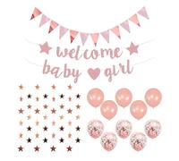 HDGSAFD 1 X Pancarta, 1 X Banderín, 1 X Guirnalda De Estrellas Y 10 X Globos, Decoración De Fiesta para Niñas, Artículos para Fiesta De Revelación De Género