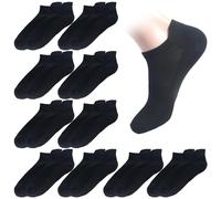 HDGSAFD 10 pares de calcetines deportivos, antisudor, calcetines cuartos, calcetines para adultos, calcetines suaves y transpirables, adecuados para hombres y mujeres, tallas 36-41 (negro), Negro