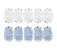 HDGSAFD 10 Piezas De Pieza De Extensión De Una Pieza, Paño De Extensión De Una Pieza para Bebé, Almohadilla De Tela con Hebilla, Accesorios Ajustables para Ropa De Bebé (Azul, Blanco).