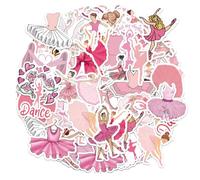 HDGSAFD 100 pegatinas de ballet rosa, pegatinas creativas de graffiti de dibujos animados, lindas pegatinas decorativas para computadora de bicicleta, regalos para niñas