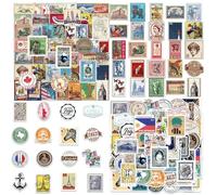 HDGSAFD 100 Pegatinas De Sellos De Viaje Vintage, Pegatinas De Moda Clásicas, Pegatinas De Álbumes De Recortes De Maleta De Bricolaje, Calcomanías Decorativas De Diario De Cuentas De Mano.