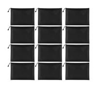 HDGSAFD 12 Bolsas De Lona Impermeables, Bolsas De Almacenamiento De Documentos Y Libros, Papelería De Oficina para Estudiantes, Adecuado para El Almacenamiento Diario (Negro).