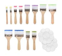 HDGSAFD 12 Piezas Cepillos De Lana De Nylon Y 2 Piezas Paletas De Pigmento, Paletas De Plástico, Herramientas De Pintura, Accesorios De Artesanía De Bricolaje.