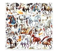 HDGSAFD 120 Pegatinas De Caballos, Multicolor, PVC Autoadhesivo, Impermeables, Para Patinetas, Botellas De Agua, Maletas Y Otros Artículos