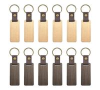 HDGSAFD 12Pcs Llaveros De Madera, Llaveros Rectangulares, Llaveros En Blanco, Llaveros DIY, Llaveros Decorativos
