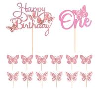 HDGSAFD 14 Uds. De Inserciones De Pastel De Mariposa, Decoraciones para Pastel De Cumpleaños De Bebé, Accesorios De Postre Horneado, Suministros De Baño para Bebé