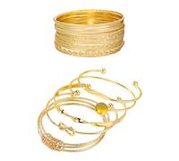 HDGSAFD 15 Pulseras En Espiral, Pulseras Abiertas Retro, Pulseras Multicapa, Joyas De Moda para Mujer, Uso Diario con Accesorios.