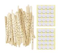 HDGSAFD 150 Portavelas De Madera Y 2 Pegatinas De Mecha, Accesorios para Velas DIY, Herramientas para Hacer Velas