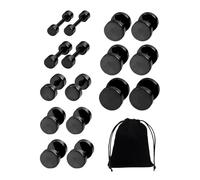 HDGSAFD 16 Pendientes con Forma De Mancuerna Y 1 Bolsa De Almacenamiento, Pendientes De Acero Inoxidable, Pendientes Creativos, Pendientes Simples Y De Moda