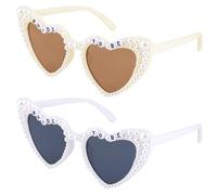 HDGSAFD 2 Anteojos, Gafas De Sol Creativas Personalizadas, Accesorios De Perlas De Amor, Accesorios Para Los Ojos De La Fiesta De Bodas,Suministros Para Fotos De Viaje.