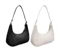 HDGSAFD 2 Bolsos de Mano Pequeños Estilo Retro para Niñas y Mujeres, Bolso de Fiesta (Negro, Blanco)