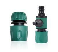 HDGSAFD 2 conectores de manguera, conector rápido para tubo de agua, conector de manguera hembra, accesorio para conexión de manguera, adecuado para lavado de coches, riego de jardín (verde)