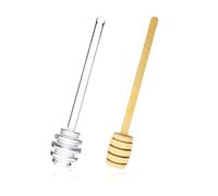 HDGSAFD 2 cucharas de mermelada, cuchara de mermelada transparente, cuchara de madera, varilla de café, cuchara de mermelada de mango largo, varilla de café en espiral, varilla para mermelada, cuchara