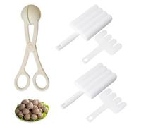 HDGSAFD 2 juegos de moldes para albóndigas con rascadores, 1 pinza de carne, utensilios de cocina, herramienta para hacer albóndigas, herramienta multifuncional de plástico para albóndigas