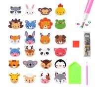 HDGSAFD 2 Juegos De Paquetes De Pegatinas De Diamantes De Animales, con 2 Bolígrafos De Puntos, Materiales Creativos para Manualidades DIY para Niños