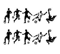 HDGSAFD 2 Juegos De Pegatinas De Pared De Acción De Fútbol, Pegatinas De Pared Creativas, Decoración De Dormitorio, Fiestas Y Hogar, PVC Negro, Moderno