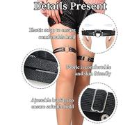 HDGSAFD 2 Medias De Cuero, 1 Collar Gótico, Anillo Gótico para Las Piernas, Collar Simple Personalizado, Soporte para Calcetines para Las Piernas, Anillo Ajustable para Los Muslos (Negro).