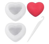 HDGSAFD 2 Moldes De Silicona En Forma De Corazón Y 1 Cuchillo para Desmoldar, Molde para Hornear, Molde para Adornos De Bricolaje, Se Puede Usar para Hacer Pasteles, Chocolates Y Velas.