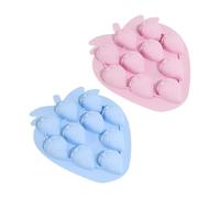 HDGSAFD 2 Moldes para Cubitos De Hielo De Fresa, Moldes De Fresa De Silicona, Moldes para Hornear con Forma De Fruta, Adecuados para Hacer Galletas, Chocolate Y Galletas.