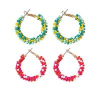 HDGSAFD 2 Pares De Aretes con Cuentas, Pendientes Elees Y Personalizados, Aretes De Diseño Creativo, Aretes De Mujeres, Accesorios De Ropa.