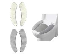 HDGSAFD 2 Pares De Asientos De Inodoro Autoadhesivos, Asientos De Inodoro De Felpa, Asientos De Inodoro De Invierno, Accesorios De Inodoro, Reutilizables