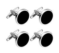 HDGSAFD 2 Pares De Gemelos De Camisa, Accesorios De Negocios para Hombres, Accesorios De Moda Y Exquisitos, Adecuados para Ropa Formal (Negro).