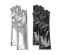 HDGSAFD 2 Pares De Guantes De Charol, Guantes Elásticos, Guantes Largos Sin Dedos, Guantes Estilo Punk, Accesorios Para Disfraces De Cosplay