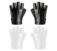 HDGSAFD 2 Pares De Guantes De Cuero De Medio Dedo, Guantes De Ciclismo, Guantes Para Hombre, Guantes Sencillos De Moda, Guantes Para Juegos De Rol