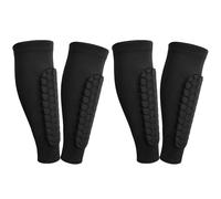 HDGSAFD 2 Pares De Rodilleras Deportivas Negras, Almohadillas para Piernas De Fútbol, Equipo De Protección Deportiva, Almohadillas Elásticas para Piernas, Almohadillas Transpirables para Piernas