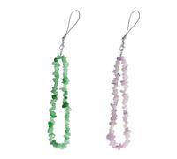 HDGSAFD 2 Piezas Cadenas De Cristal para Celular, Cadenas De Grava para Celular, Pulseras De Piedra De Cristal, Decoraciones De Cordón para Celular, Accesorios para Celular
