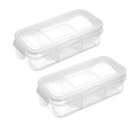 HDGSAFD 2 Piezas Caja De Frescura Rectangular, Caja De Bocadillos Portátiles, Caja De Frescura De Plástico Transparente, Caja Sellada, Caja De Bento.