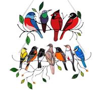 HDGSAFD 2 Piezas De Adornos Colgantes De Pájaros, Colgantes De Pájaros, Hogar, Jardín, Colgantes De Decoración De Patio, Adornos Colgantes De Pájaros Acrílicos, Adornos Colgantes Retro Al Aire Libre