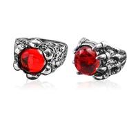 HDGSAFD 2 Piezas De Anillo De Gema, Anillo De Calavera, Joyas Personalizadas, Anillo Personalizado para Hombres, Anillo Creativo De Metal, Joyería De Vestir.