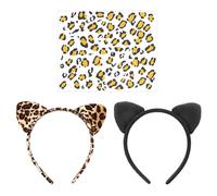 HDGSAFD 2 Piezas De Diademas De Oído De Gato Y 1 Pegatina, Lindas Diademas De Animales, Accesorios De Mascaradas, Accesorios De rol.