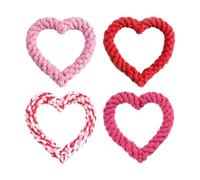 HDGSAFD 2 Piezas De Juguetes para Masticar Mascotas, Juguetes De Cuerda Trenzada En Forma De Corazón, Suministros para Mascotas, Adecuados para Perros Pequeños Y Medianos.
