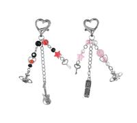 HDGSAFD 2 Piezas De Llavero con Cuentas, Llavero Cole Personalizado, Interesantes Cadenas Coles, Decoraciones Coles De Moda Personalizadas para Mujeres, Accesorios De Llave Creativa, Accesorios Punk.