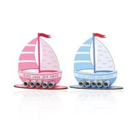HDGSAFD 2 Piezas De Regalos De Barco De Madera para Ahorrar Dinero, Regalos De Bautismo para Bebés, Decoraciones Creativas para La Decoración del Hogar, Decoraciones Artesanales para Navegar, Rosa.