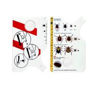 HDGSAFD 2 piezas de tarjetas para garrapatas, tarjeta de captura de garrapatas con lupa, herramienta para eliminar garrapatas de mascotas, tabla de escala de garrapatas, herramienta de captura de