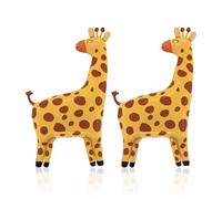 HDGSAFD 2 Piezas Globos De Jirafa, Lindos Globos De Cine De Aluminio Animal De Dibujos Animados, Decoración del Tema De La Jungla, Decoración De La Fiesta De Cumpleaños para Niños.