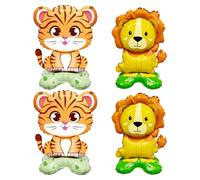 HDGSAFD 2 Piezas Globos De León Y 2 Piezas Globos Tigre, Globos De Animales De Dibujos Animados, Globos De Juguete para Niños, Globos De Decoración De Fiestas.