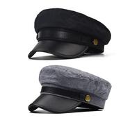 HDGSAFD 2 Piezas Gorras Planas, Sombreros Simples, Sombreros Retro, Sombreros De Conductor, Accesorios De Ropa De Conductor, Accesorios De Cosplay
