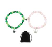 HDGSAFD 2 Pulseras De Cuentas, 1 Pieza De Bolsita De Joyería Negra, Pulsera De Cristal Simple, Brazalete De Pareja Magnética, Joyería De Moda Creativa, Brazalete De Amistad.