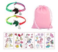 HDGSAFD 2 Pulseras Que Cambian De Color De Caballo Arcoíris Y 5 Pegatinas De Caballo Arcoíris, con Bolsa De Joyería De 1 Pieza, Pulsera Linda para Niñas, Pulsera De La Amistad
