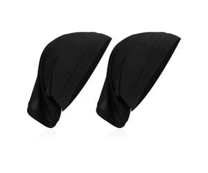 HDGSAFD 2 sombreros árabes tubulares, sombreros de sol de verano, sombreros de playa con protección solar, sombreros de ala ancha, se pueden utilizar para camping, viajes, pesca, compras (negro),