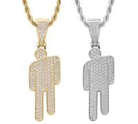 HDGSAFD 2 Uds. Collares con Coles Creativos, Collares De Diamantes De Imitación, Collares De Acero Inoxidable, Joyería De Hip Hop, Accesorios De Ropa