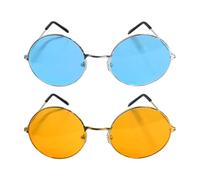 HDGSAFD 2 Uds Gafas De Sol Gafas De Sol De Moda Retro Gafas De Sol Redondas Gafas Con Montura De Metal Espejo De Decoración Para Fiestas Navideñas