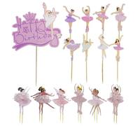 HDGSAFD 20 Piezas De Insertos De Tarjetas Pequeñas con Temas De Ballet Y 1 Pieza De Insertos De Tarjetas Grandes, Decoraciones De Pasteles, Insertos Creativos De Pastel.
