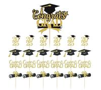 HDGSAFD 25 Piezas De Insertos De Tarjetas De Graduación 2025, Sombrero Creativo De Pastel De Graduación, Enchufe De Fiesta Temática De Graduación, Decoración De Pastel De Ceremonia De Graduación.